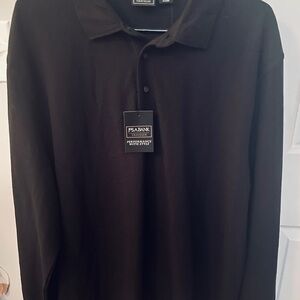 Jos. A. Bank Black Polo Shirt Long Sleeves